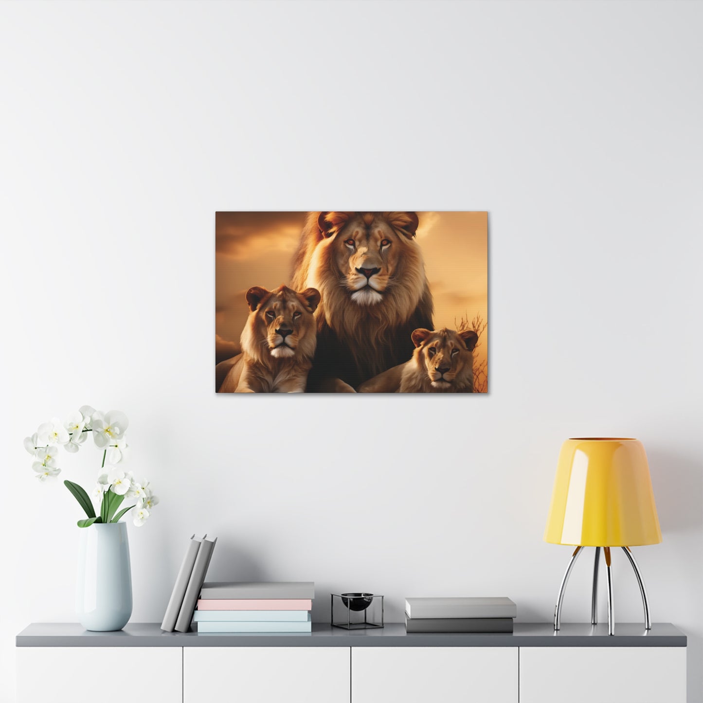 Majestic Lion Family Wall Art | Canvas Print | Wildlife Decor