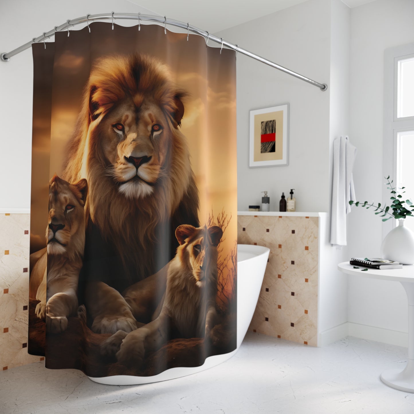 Golden Lion Shower Curtain