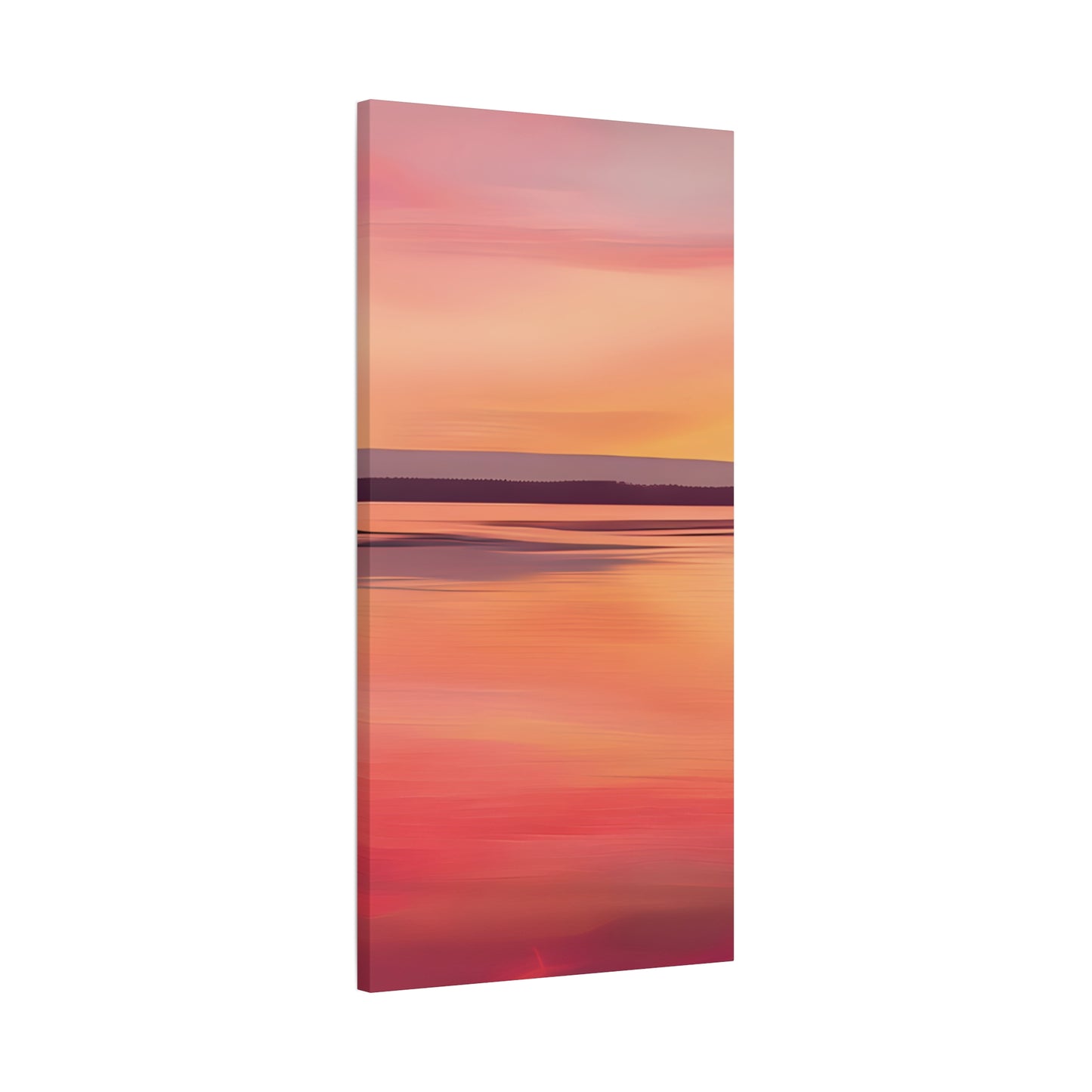 Serene Sunset Canvas Print | Abstract Landscape Wall Art | Pink and Orange DecorMatte Canvas, Stretched, 1.25"