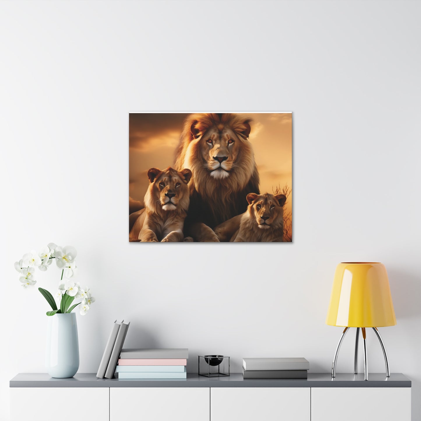 Majestic Lion Family Wall Art | Canvas Print | Wildlife Decor