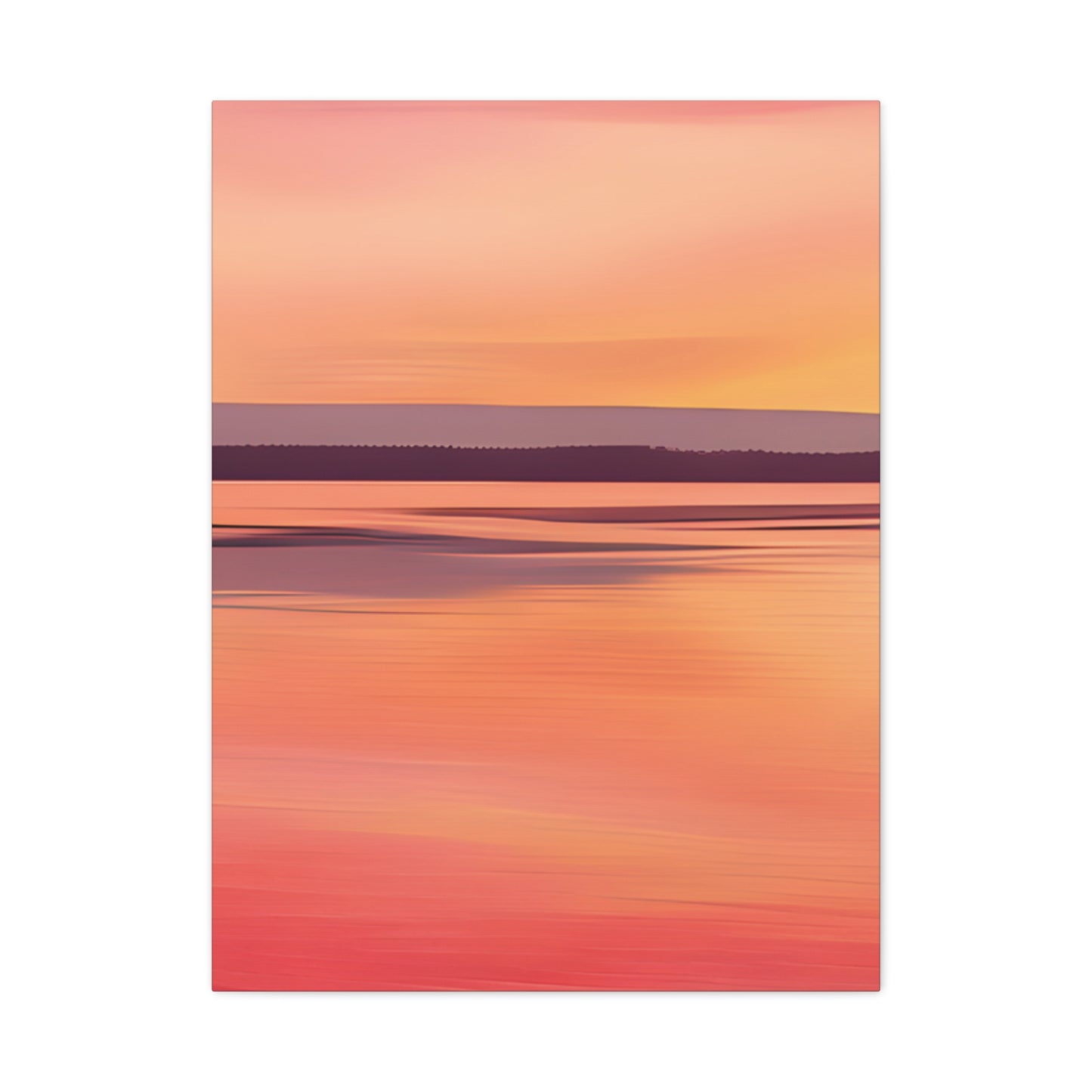 Serene Sunset Canvas Print | Abstract Landscape Wall Art | Pink and Orange DecorMatte Canvas, Stretched, 1.25"