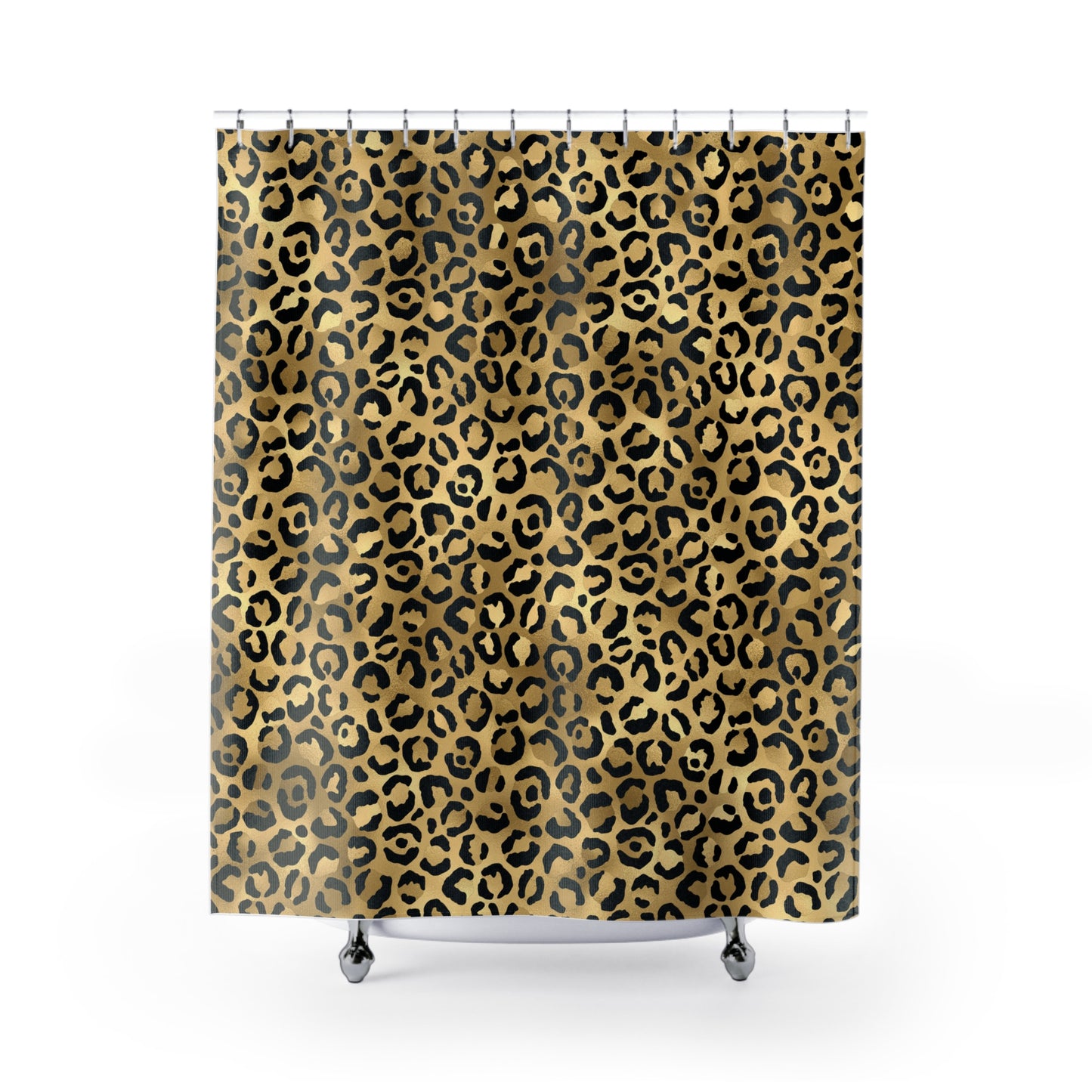 Gold Leopard Print Shower Curtain | Glamorous Bathroom Decor