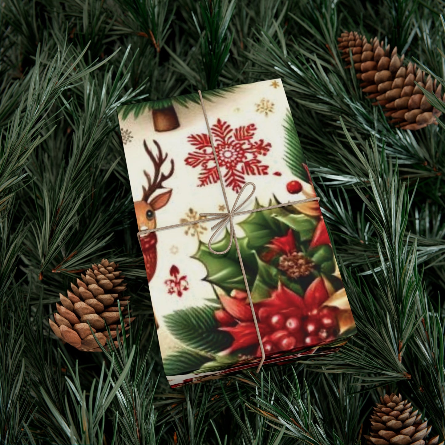 Santa & Reindeer Christmas Gift Wrap Papers