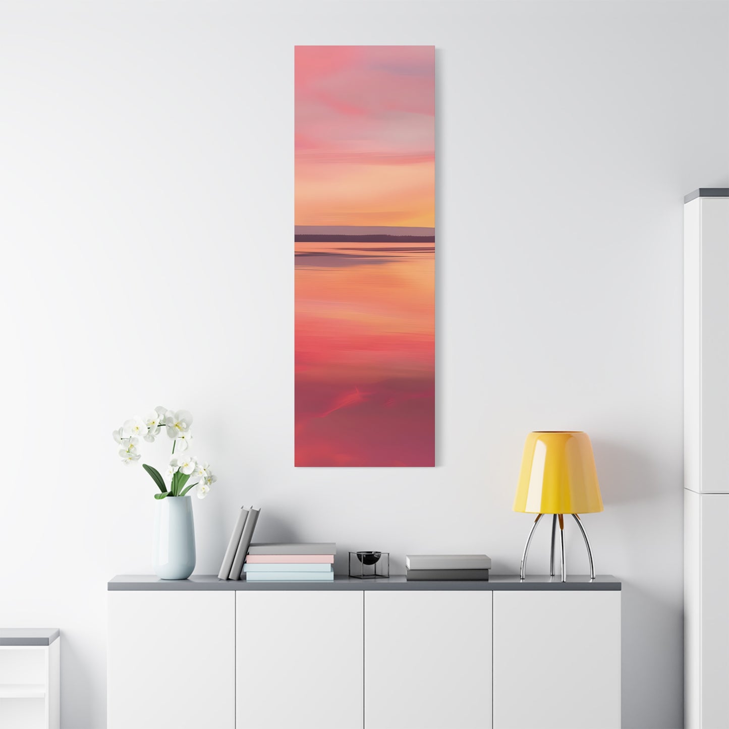 Serene Sunset Canvas Print | Abstract Landscape Wall Art | Pink and Orange DecorMatte Canvas, Stretched, 1.25"