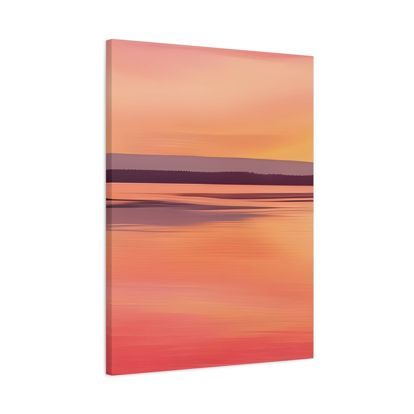 Serene Sunset Canvas Print | Abstract Landscape Wall Art | Pink and Orange DecorMatte Canvas, Stretched, 1.25"