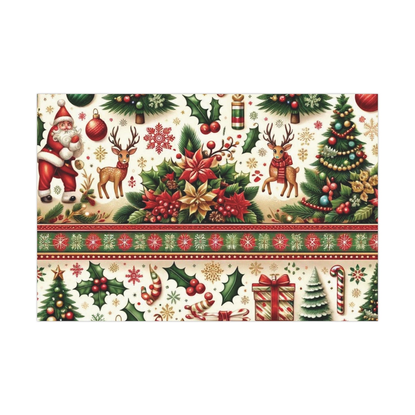 Santa & Reindeer Christmas Gift Wrap Papers