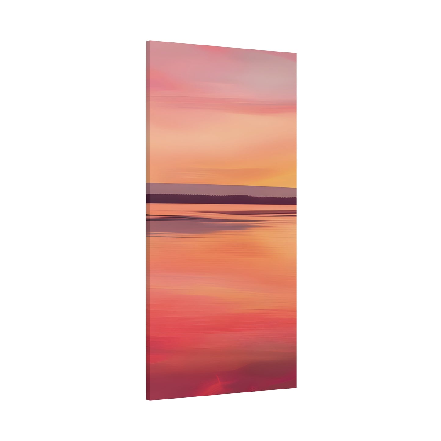 Serene Sunset Canvas Print | Abstract Landscape Wall Art | Pink and Orange DecorMatte Canvas, Stretched, 1.25"