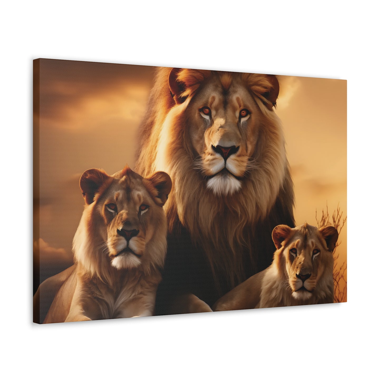 Majestic Lion Family Wall Art | Canvas Print | Wildlife Decor