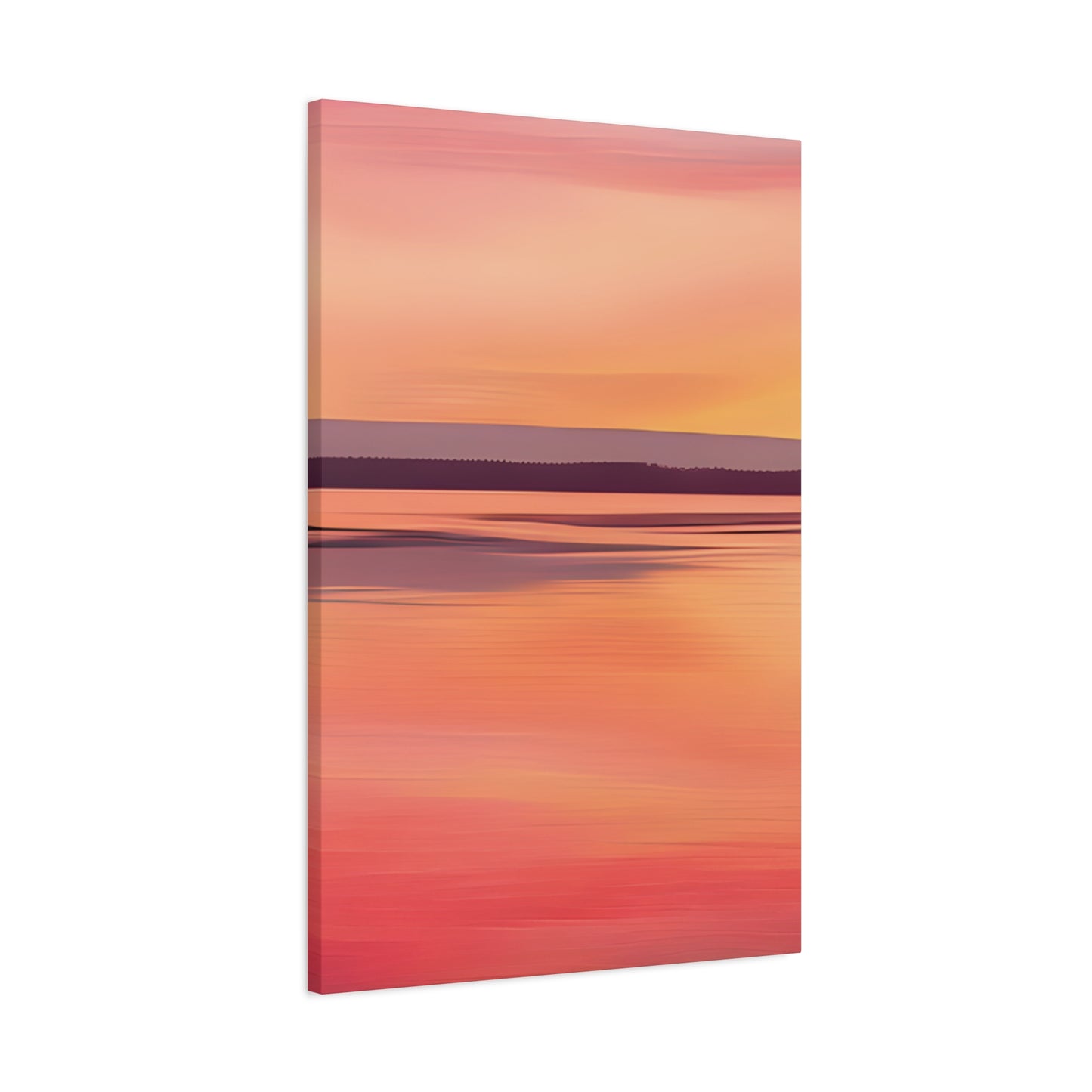 Serene Sunset Canvas Print | Abstract Landscape Wall Art | Pink and Orange DecorMatte Canvas, Stretched, 1.25"