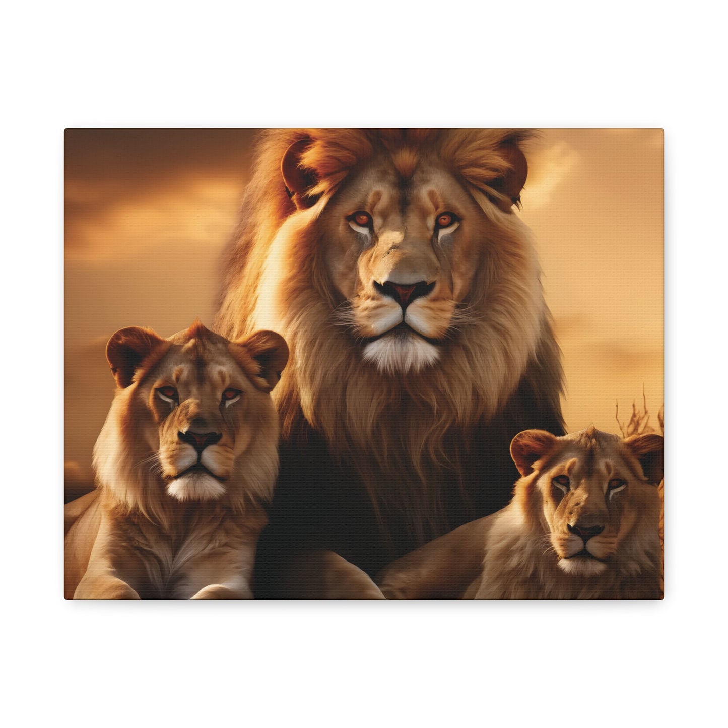 Majestic Lion Family Wall Art | Canvas Print | Wildlife Decor
