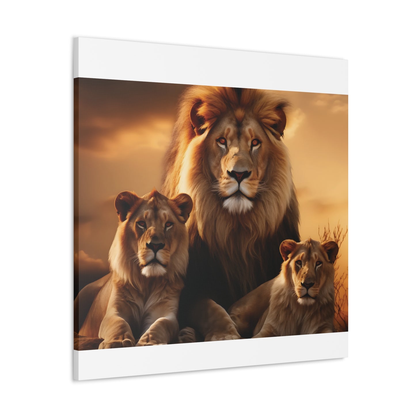 Majestic Lion Family Wall Art | Canvas Print | Wildlife Decor
