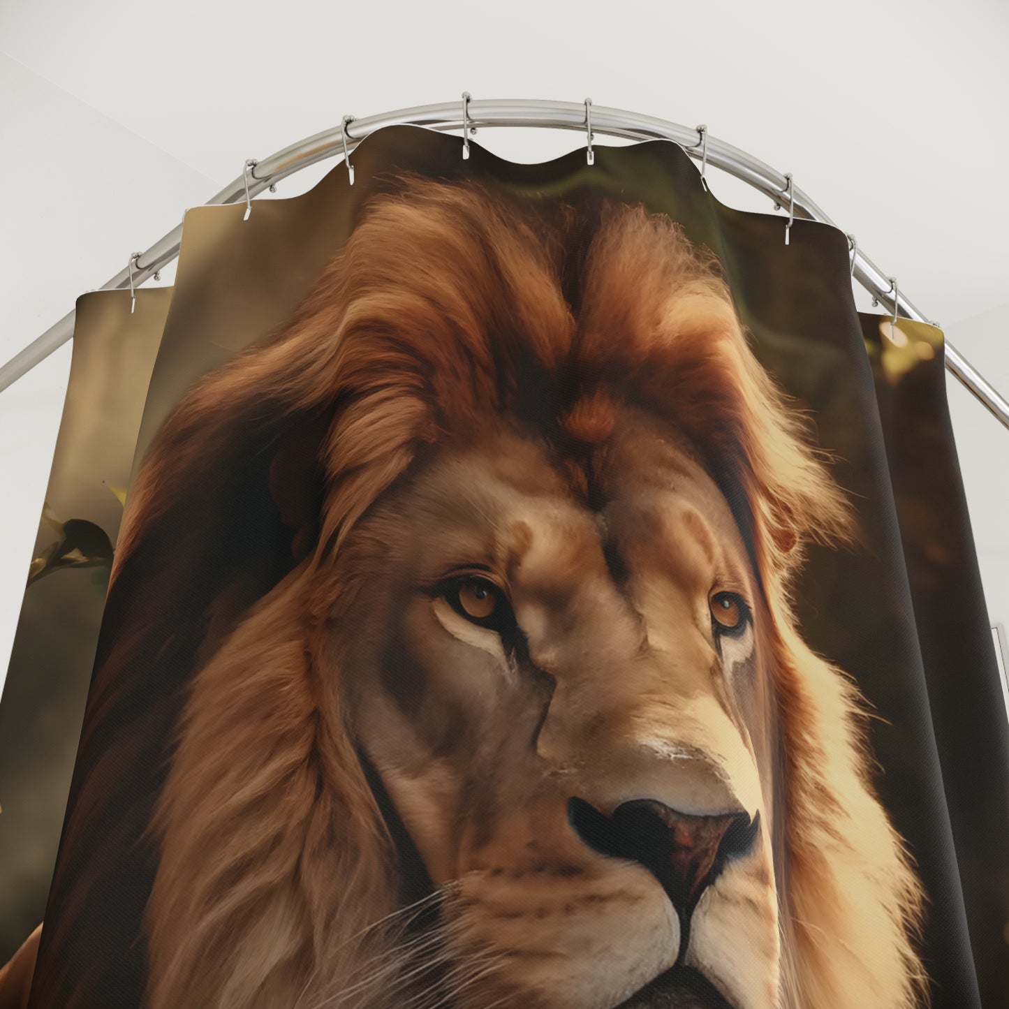 Forest Green Lion Shower Curtain