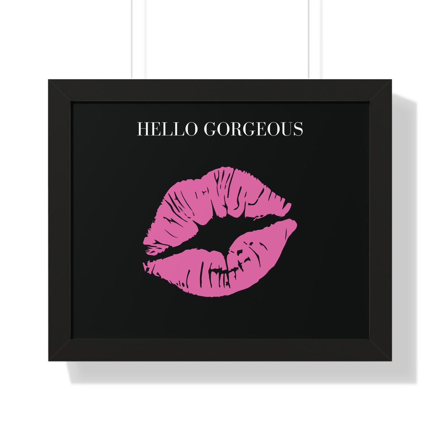Hello Gorgeous Kiss Wall Art Framed Horizontal Poster