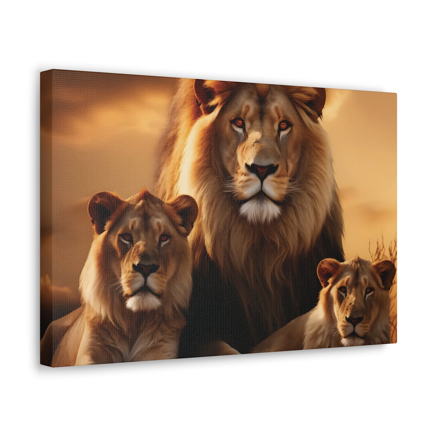 Majestic Lion Family Wall Art | Canvas Print | Wildlife Decor