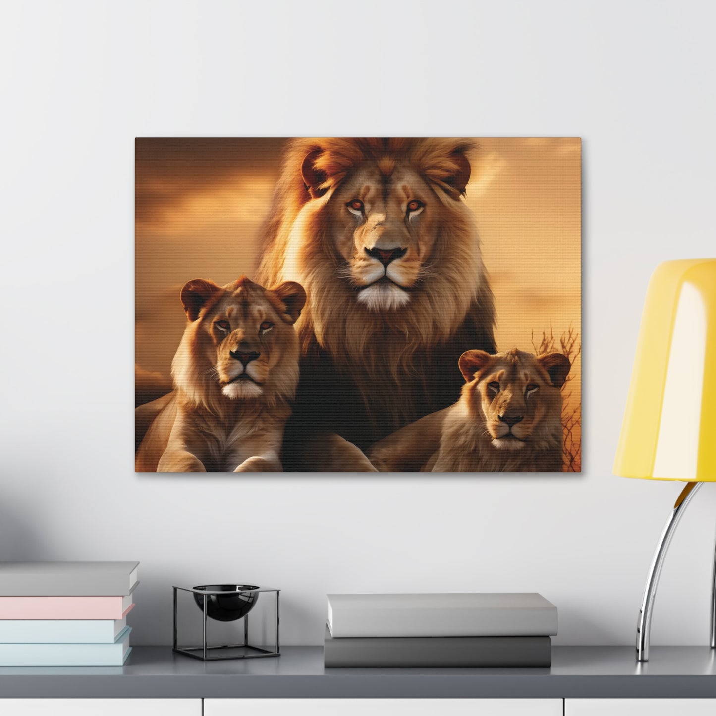Majestic Lion Family Wall Art | Canvas Print | Wildlife Decor