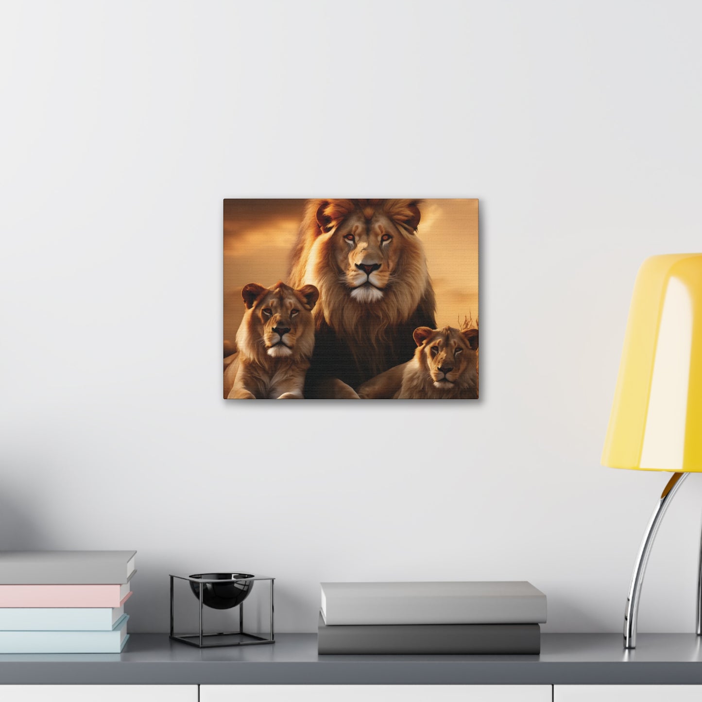 Majestic Lion Family Wall Art | Canvas Print | Wildlife Decor