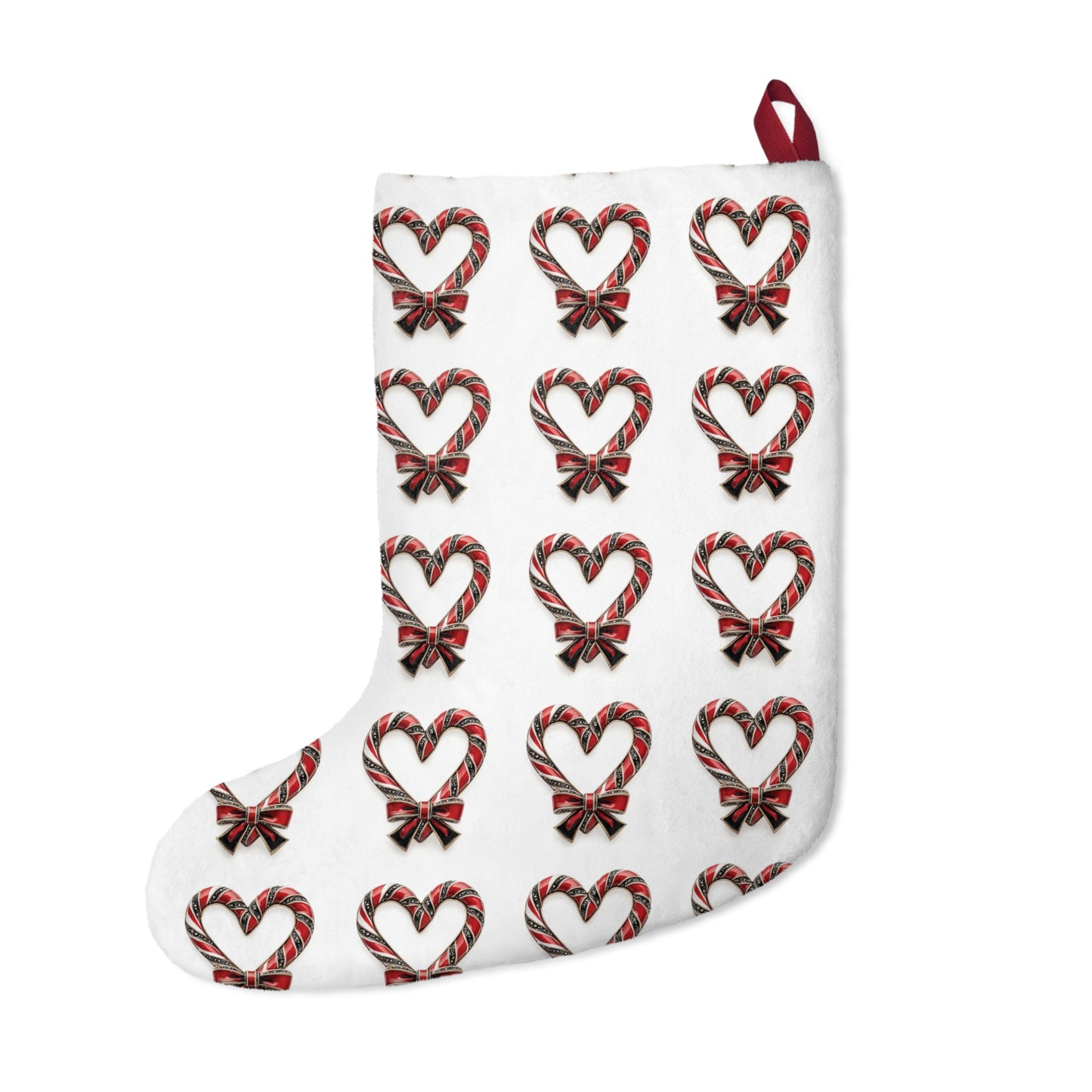 Personalized Christmas Stocking with Red Plaid Heart Pattern – Perfect for Holiday Decor and Gift Giving Christmas Stockings