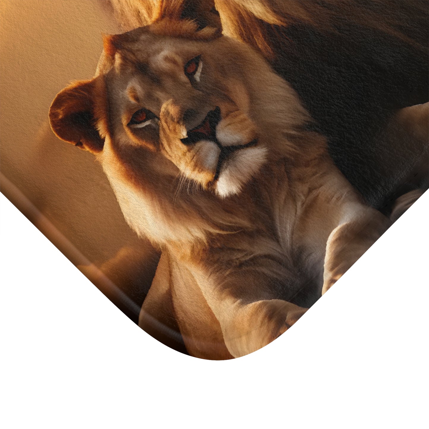 Golden Majectic Lion Family Bath Mat