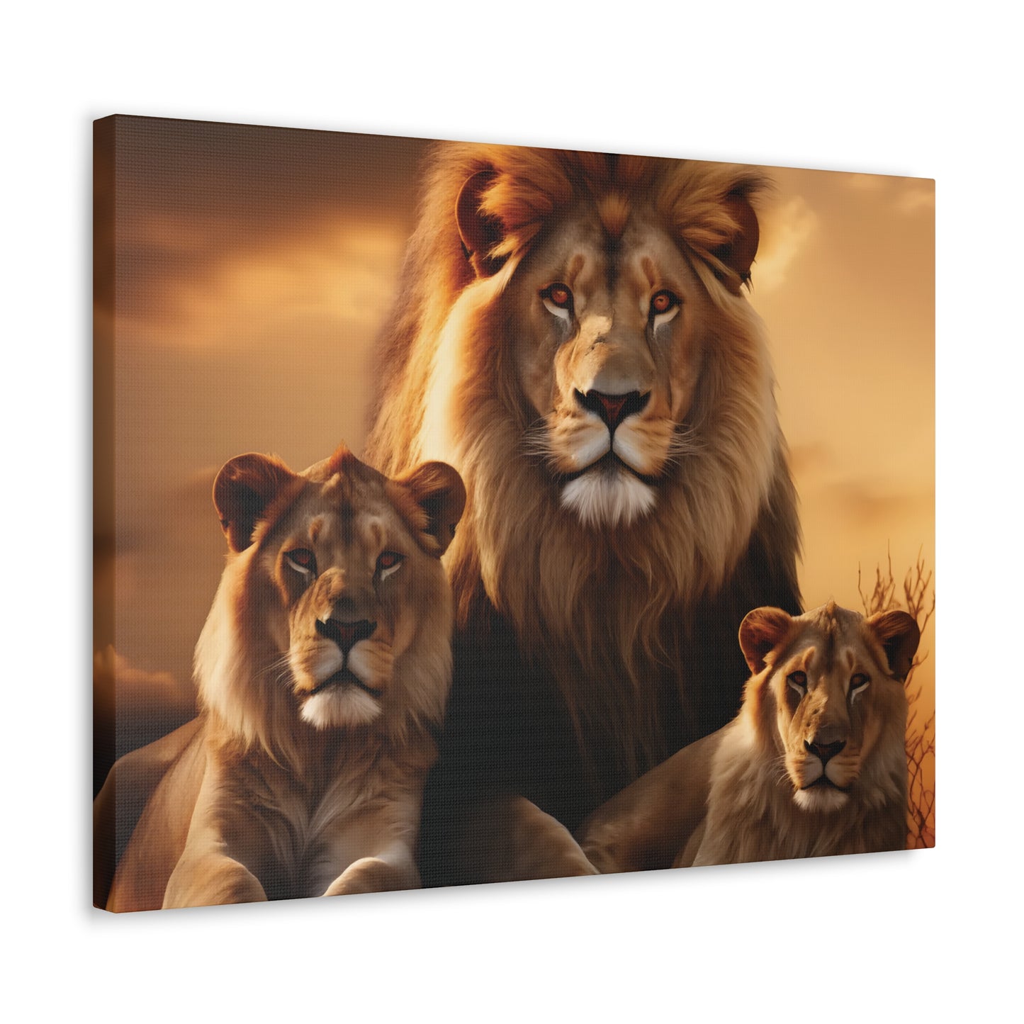 Majestic Lion Family Wall Art | Canvas Print | Wildlife Decor