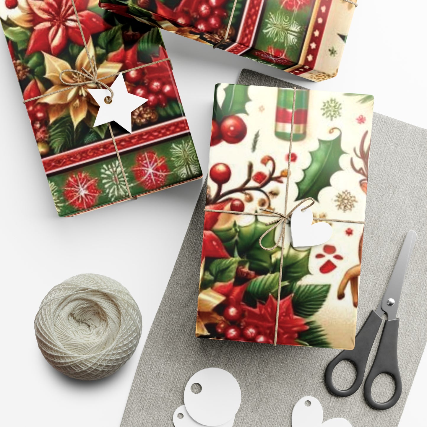 Santa & Reindeer Christmas Gift Wrap Papers
