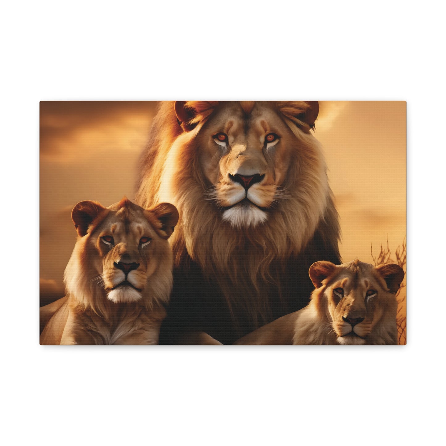 Majestic Lion Family Wall Art | Canvas Print | Wildlife Decor