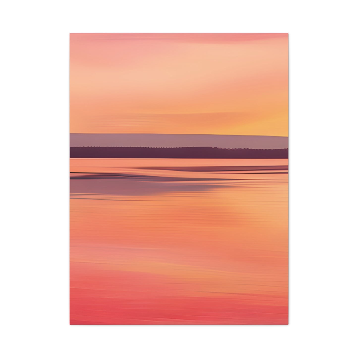 Serene Sunset Canvas Print | Abstract Landscape Wall Art | Pink and Orange DecorMatte Canvas, Stretched, 1.25"