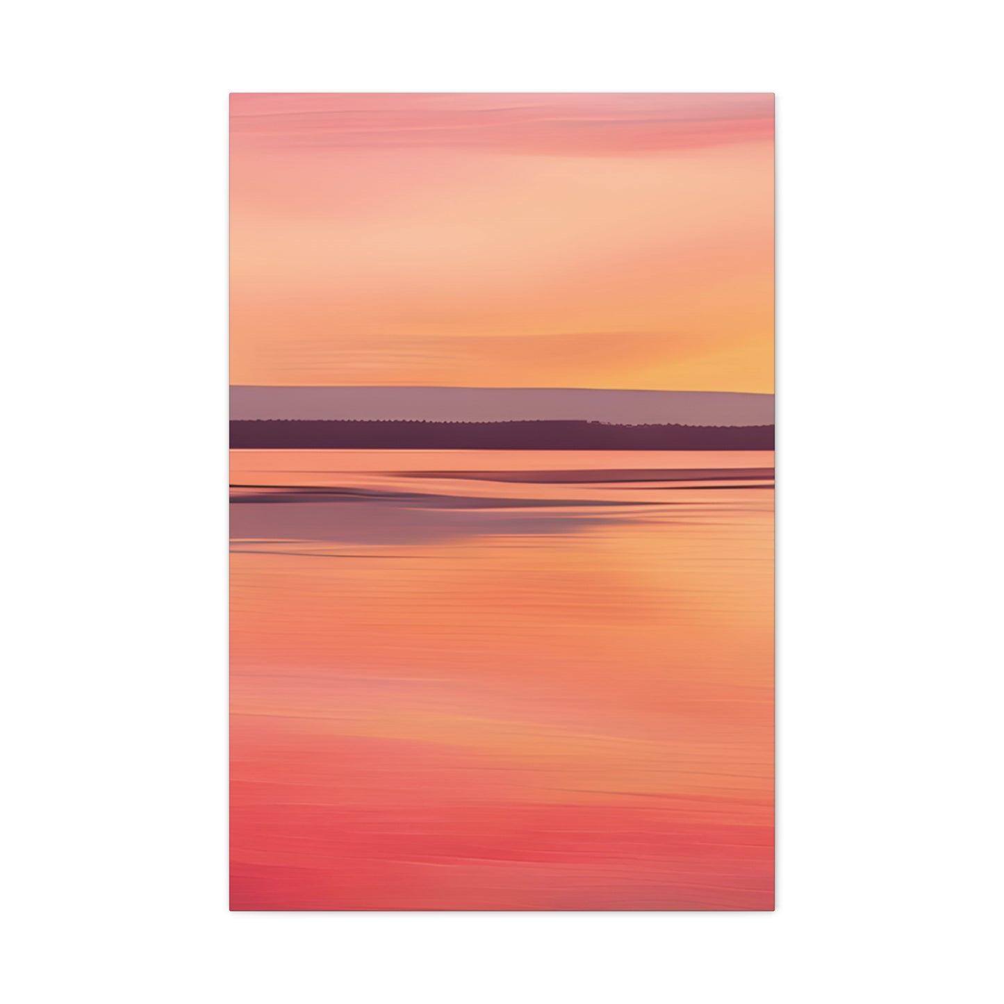 Serene Sunset Canvas Print | Abstract Landscape Wall Art | Pink and Orange DecorMatte Canvas, Stretched, 1.25"