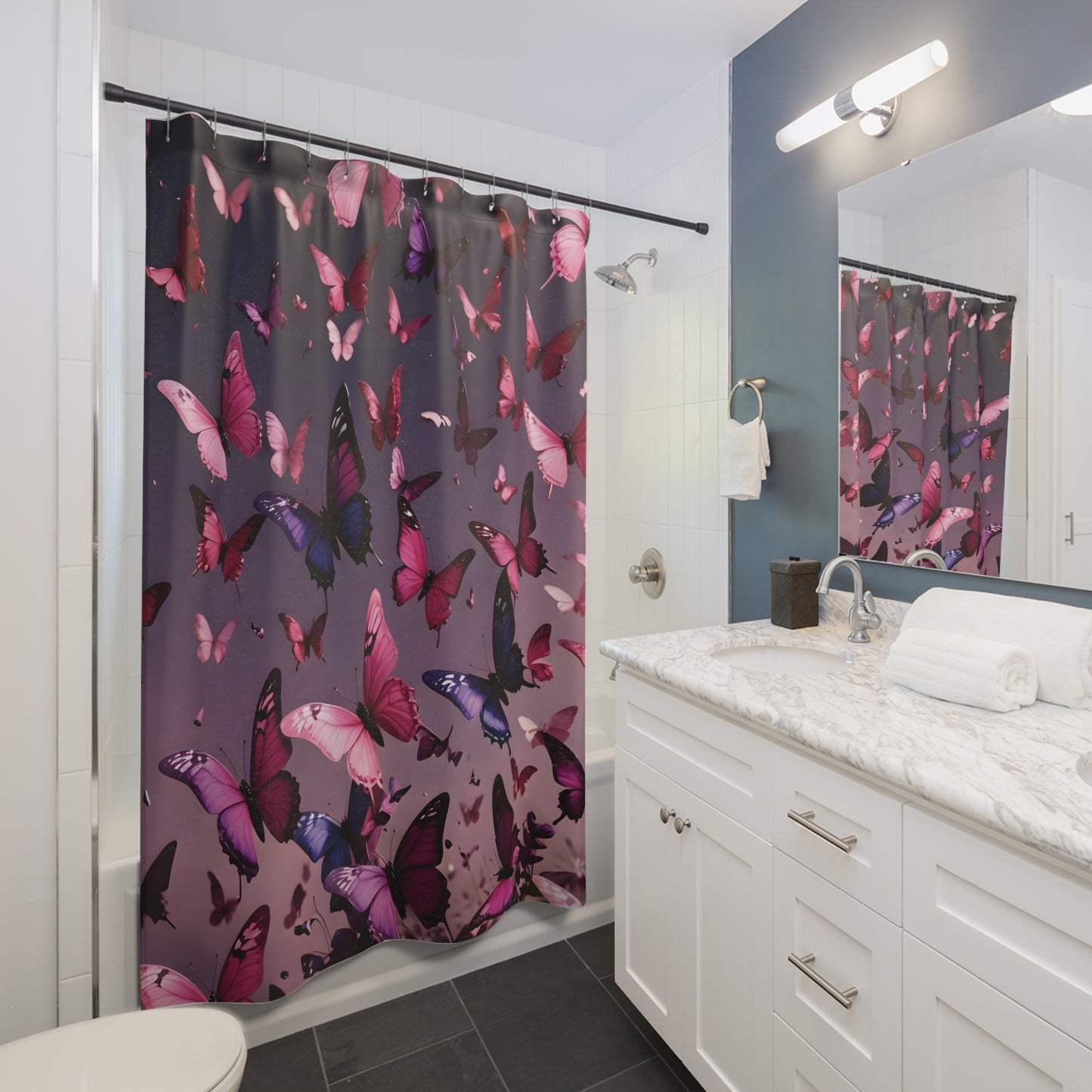 Butterfly Shower Curtain | Colorful & Whimsical Bathroom Decor