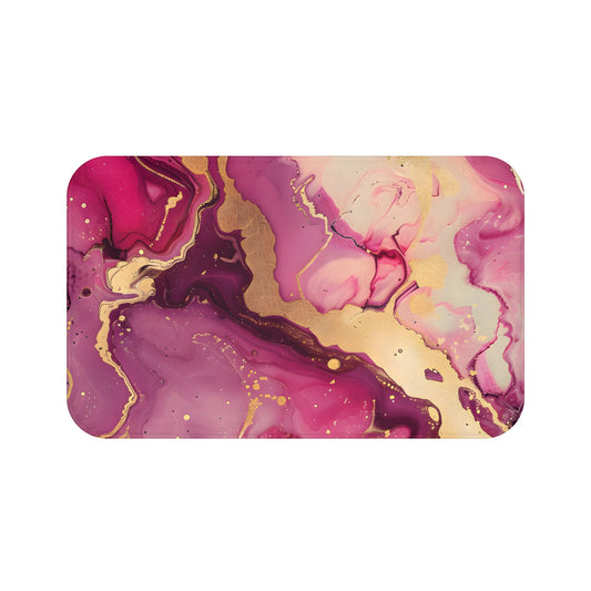 Pink and Gold Marble Bath Mat