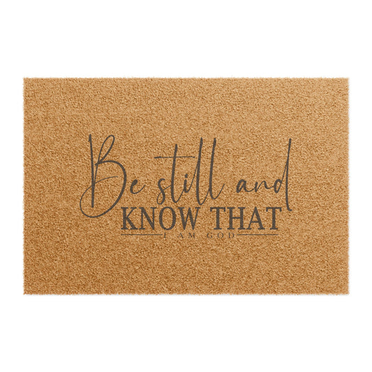 "Be Still and Know That I Am God" - Christian Coir Doormat | Inspirational Welcome Mat