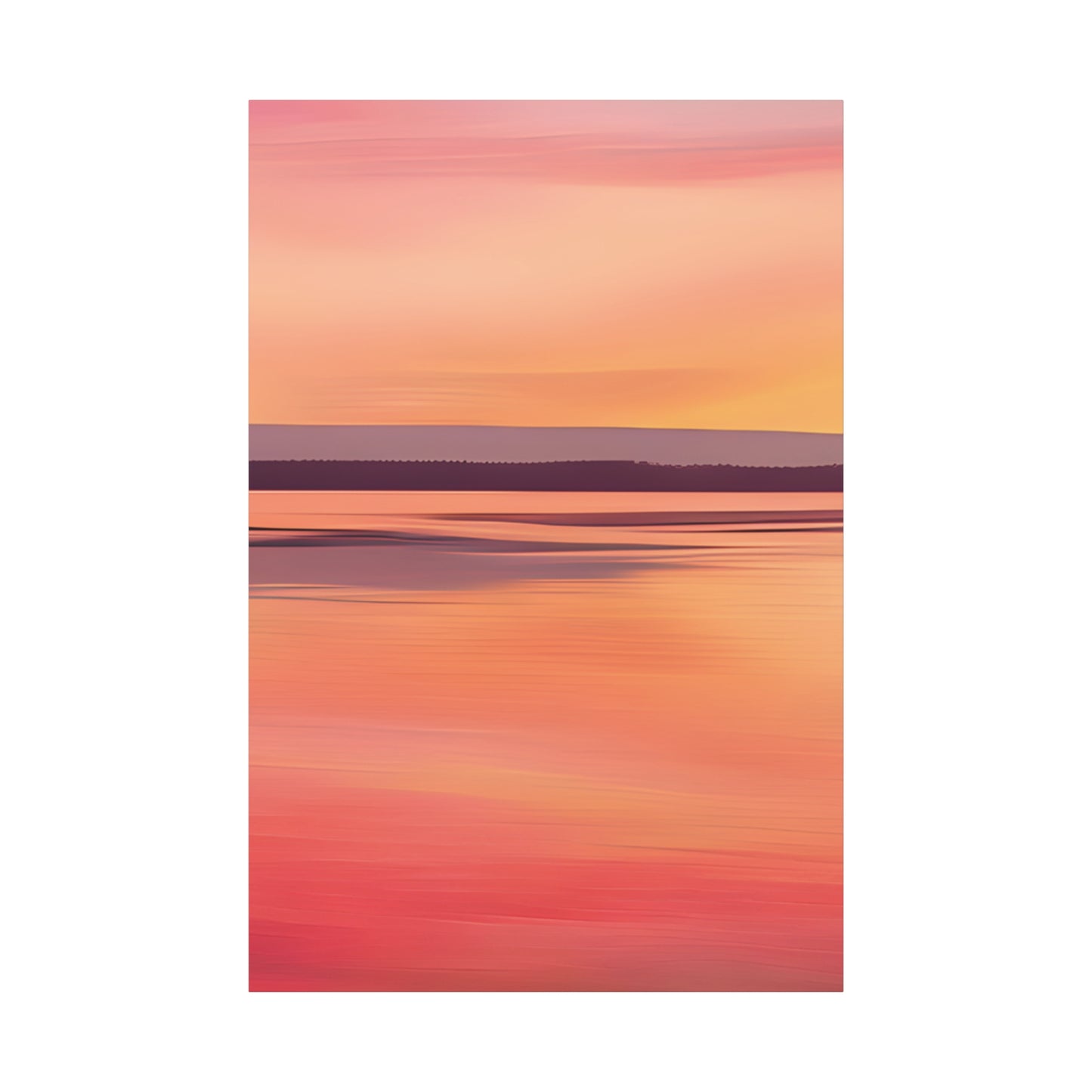 Serene Sunset Canvas Print | Abstract Landscape Wall Art | Pink and Orange DecorMatte Canvas, Stretched, 1.25"