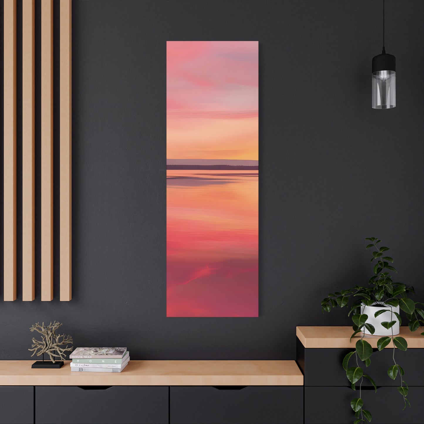 Serene Sunset Canvas Print | Abstract Landscape Wall Art | Pink and Orange DecorMatte Canvas, Stretched, 1.25"