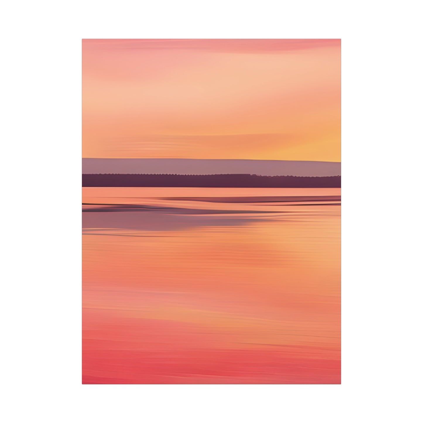Serene Sunset Canvas Print | Abstract Landscape Wall Art | Pink and Orange DecorMatte Canvas, Stretched, 1.25"
