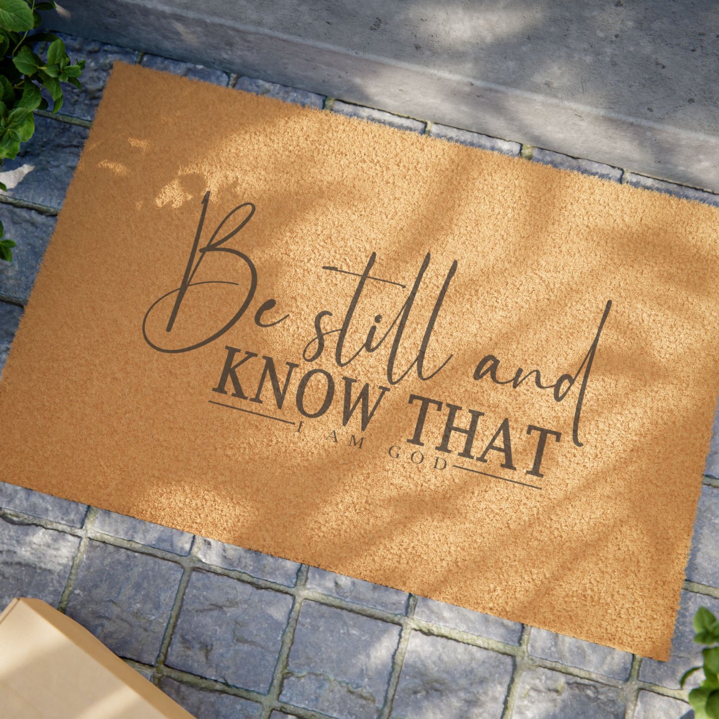 "Be Still and Know That I Am God" - Christian Coir Doormat | Inspirational Welcome Mat