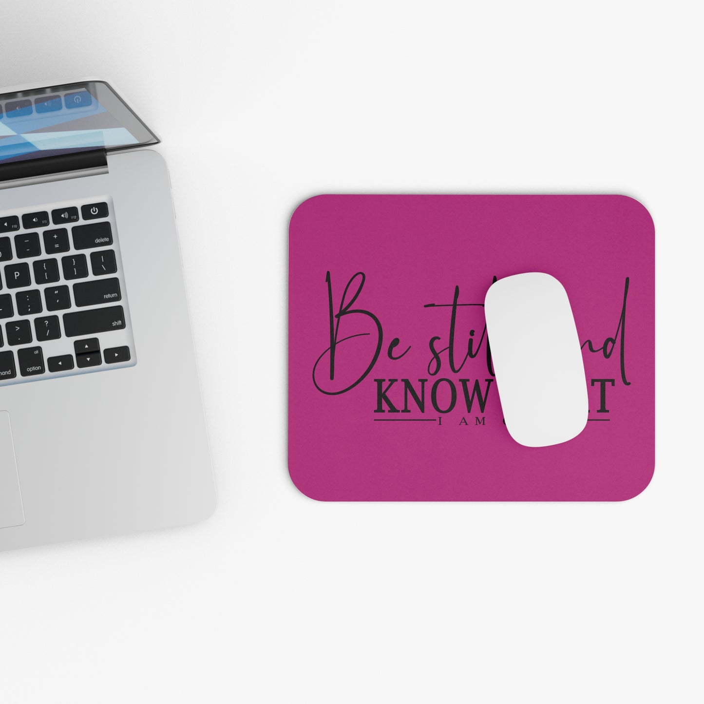 Be Still Mouse Pad (Rectangle)- Pink