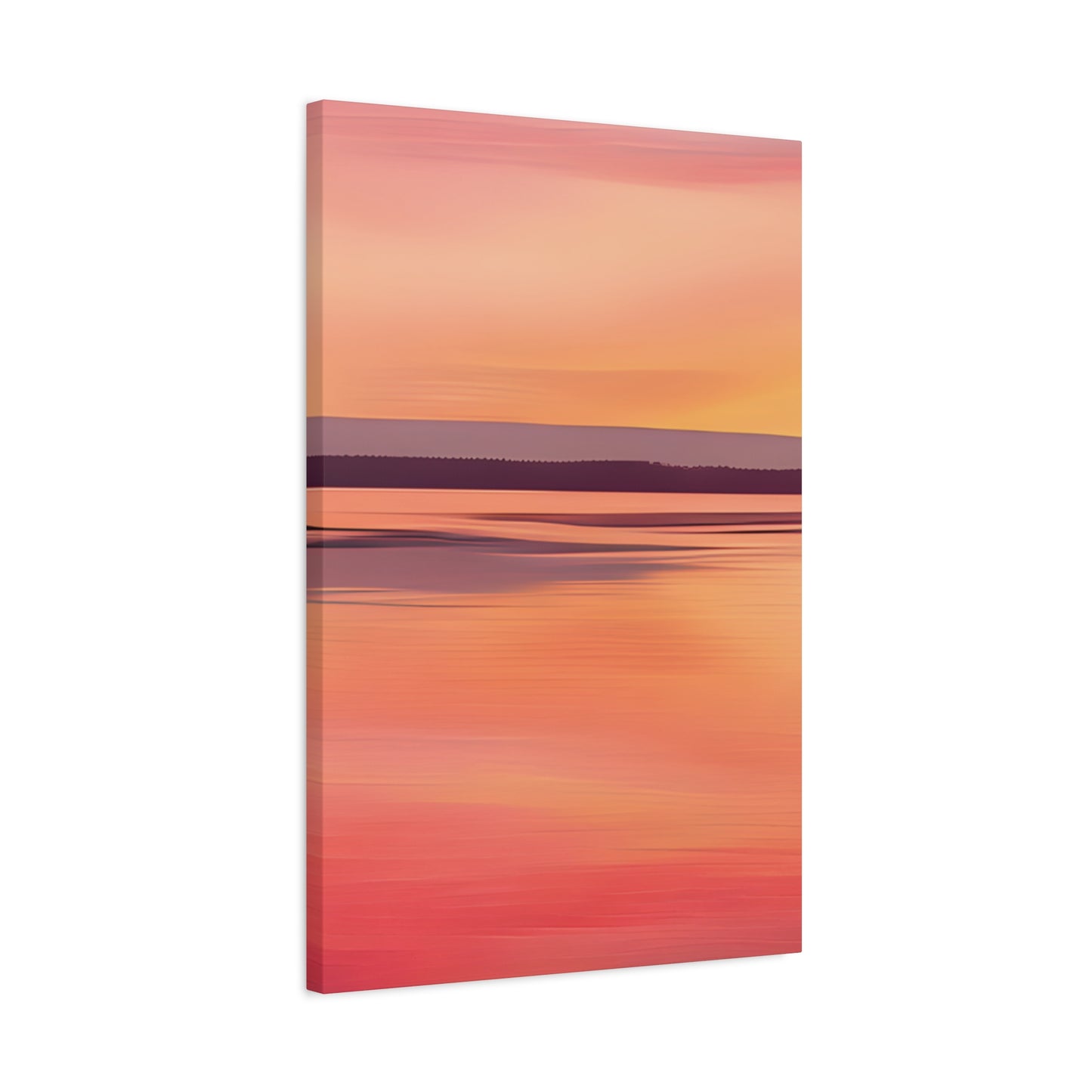 Serene Sunset Canvas Print | Abstract Landscape Wall Art | Pink and Orange DecorMatte Canvas, Stretched, 1.25"