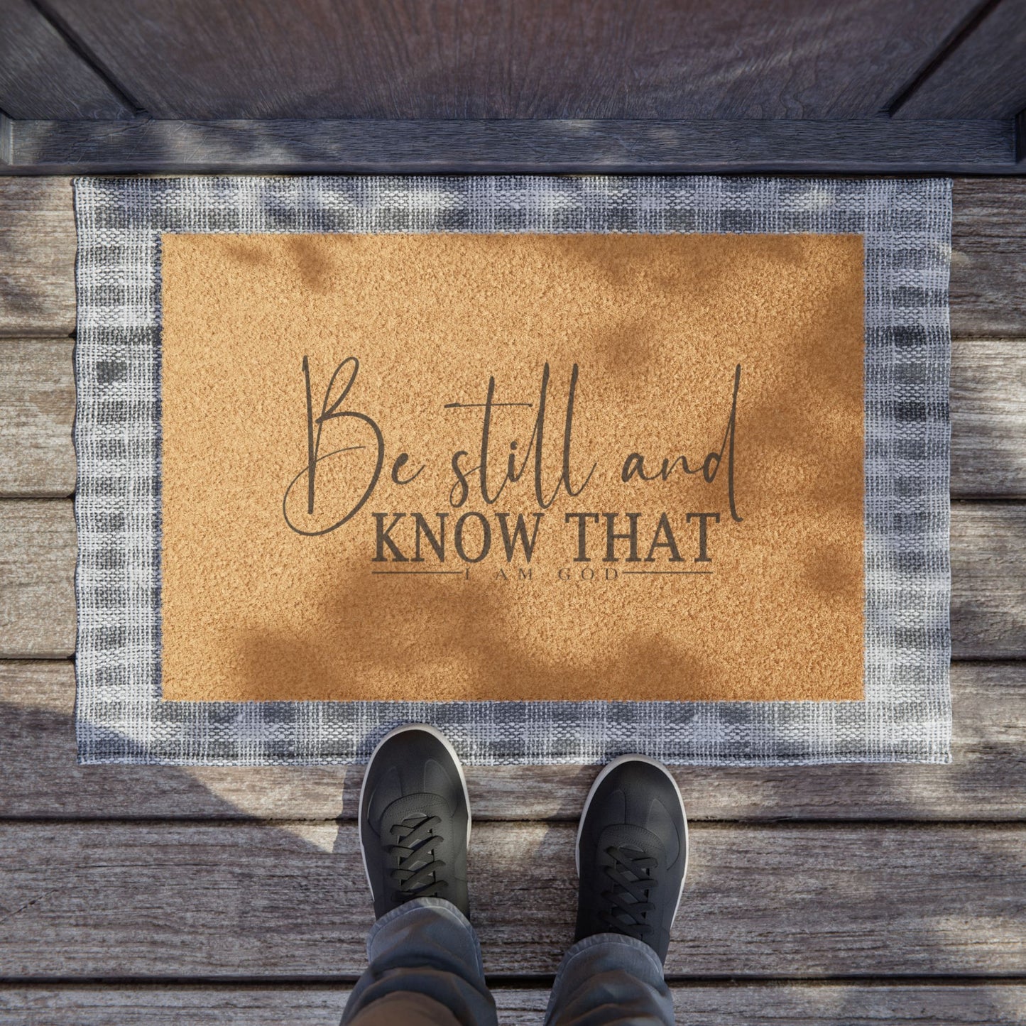 "Be Still and Know That I Am God" - Christian Coir Doormat | Inspirational Welcome Mat