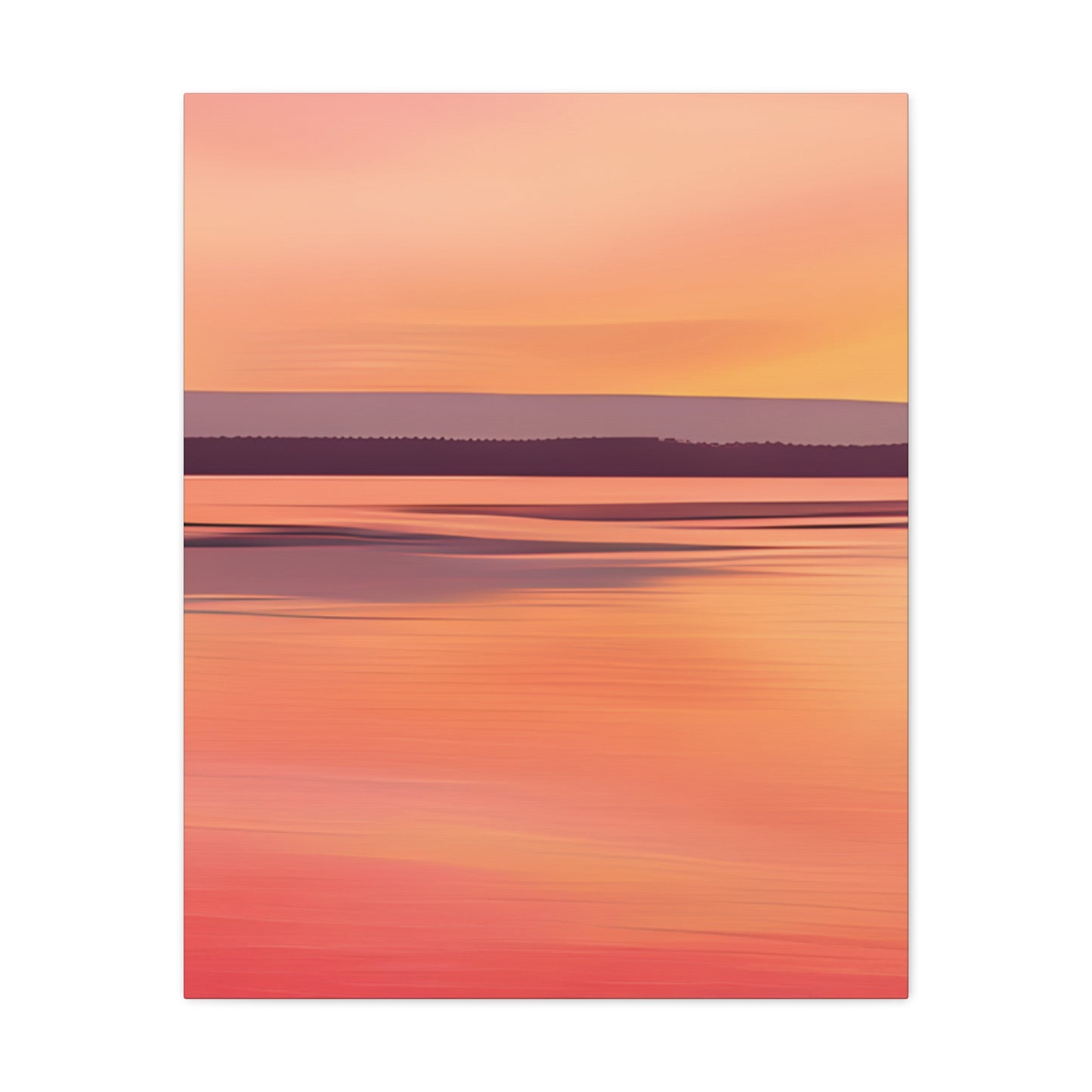 Serene Sunset Canvas Print | Abstract Landscape Wall Art | Pink and Orange DecorMatte Canvas, Stretched, 1.25"
