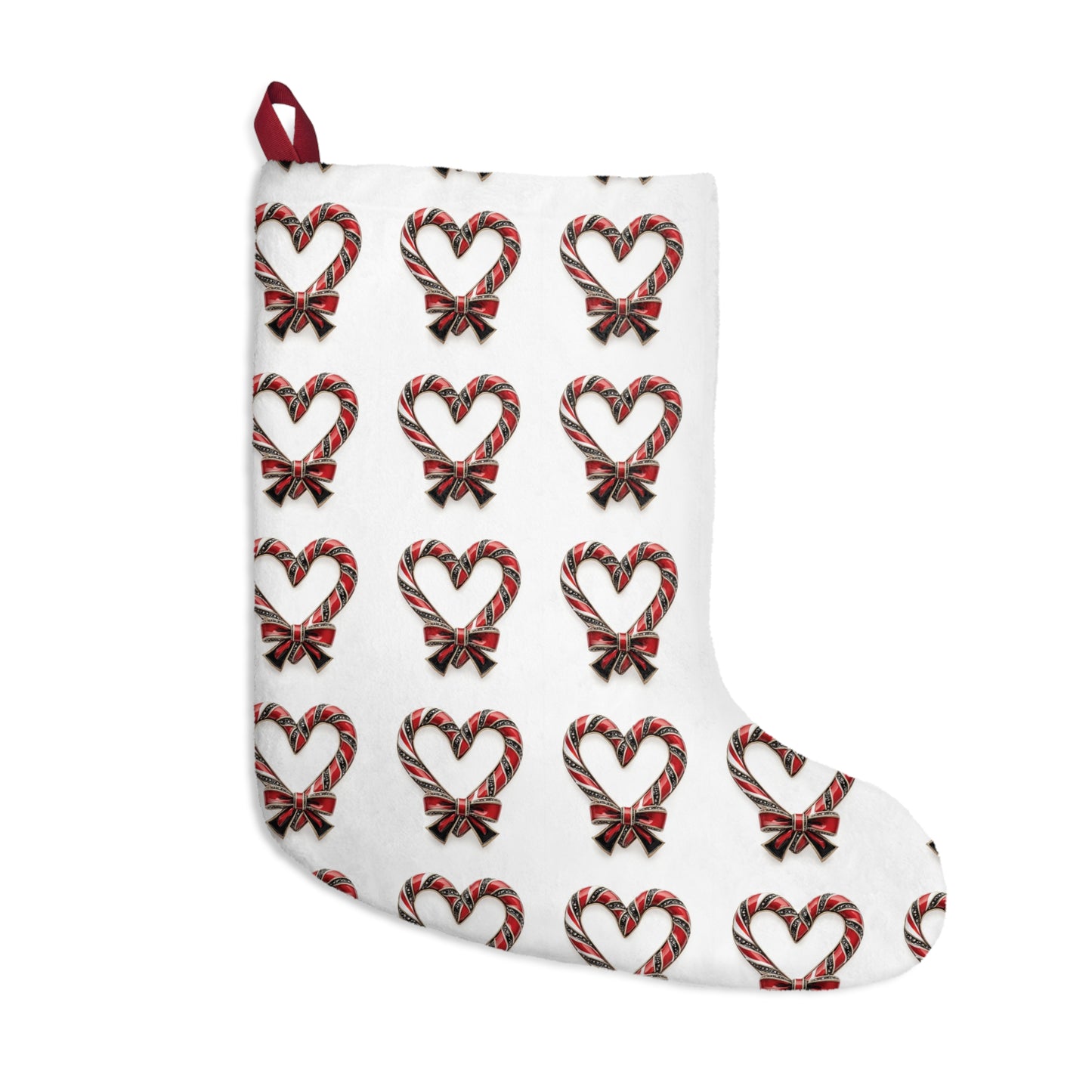 Personalized Christmas Stocking with Red Plaid Heart Pattern – Perfect for Holiday Decor and Gift Giving Christmas Stockings