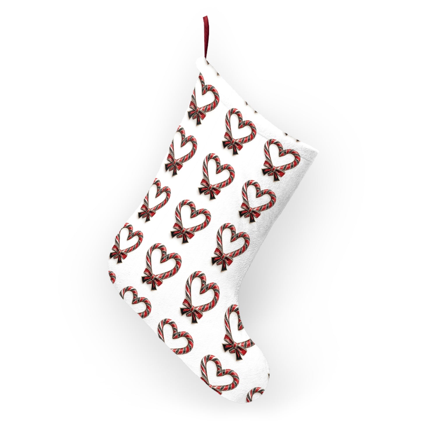 Personalized Christmas Stocking with Red Plaid Heart Pattern – Perfect for Holiday Decor and Gift Giving Christmas Stockings