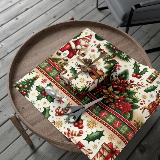 Santa & Reindeer Christmas Gift Wrap Papers