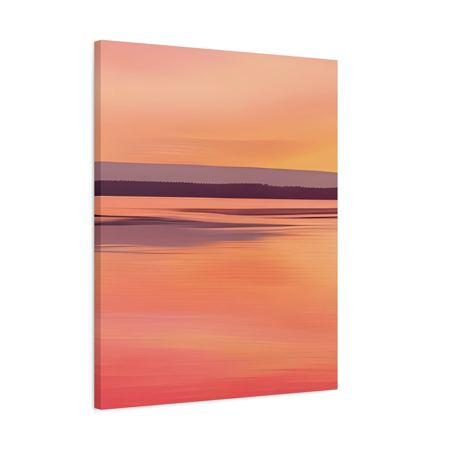 Serene Sunset Canvas Print | Abstract Landscape Wall Art | Pink and Orange DecorMatte Canvas, Stretched, 1.25"