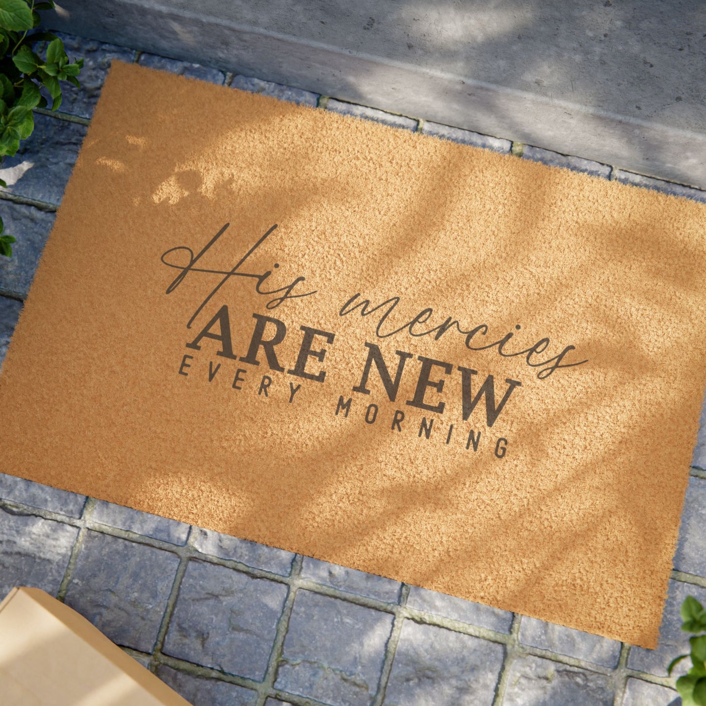 "His Mercies Are New Every Morning" - Christian Coir Doormat | Religious Welcome Mat