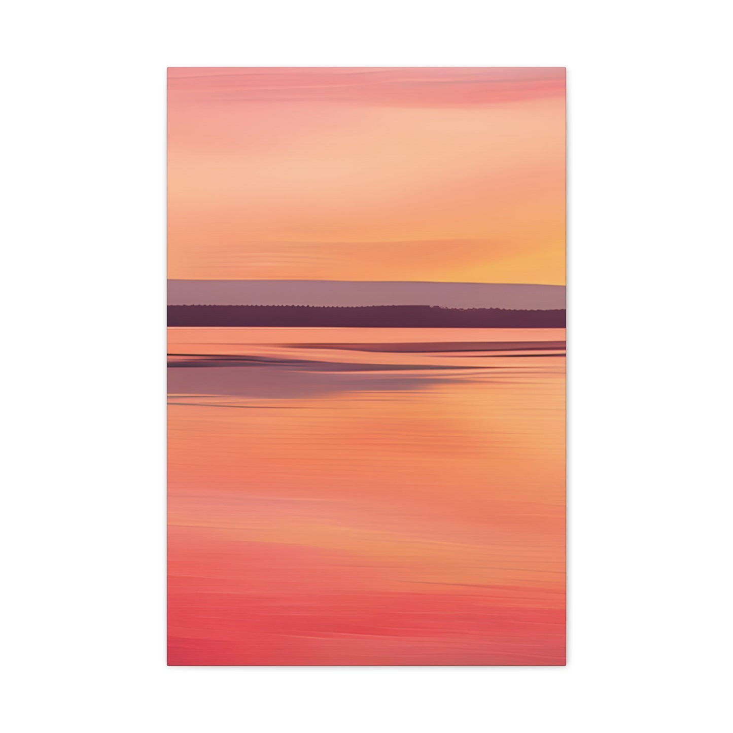 Serene Sunset Canvas Print | Abstract Landscape Wall Art | Pink and Orange DecorMatte Canvas, Stretched, 1.25"