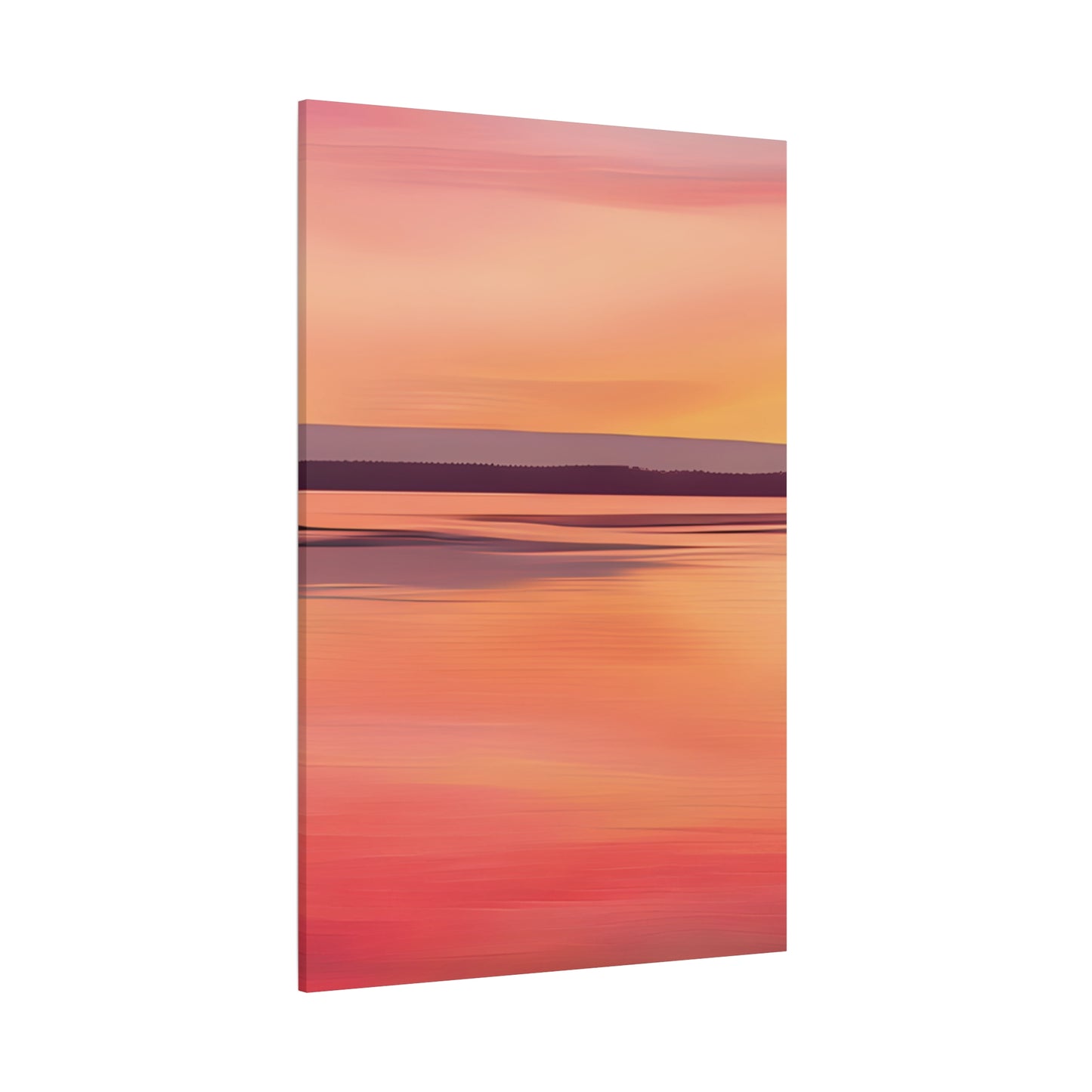 Serene Sunset Canvas Print | Abstract Landscape Wall Art | Pink and Orange DecorMatte Canvas, Stretched, 1.25"