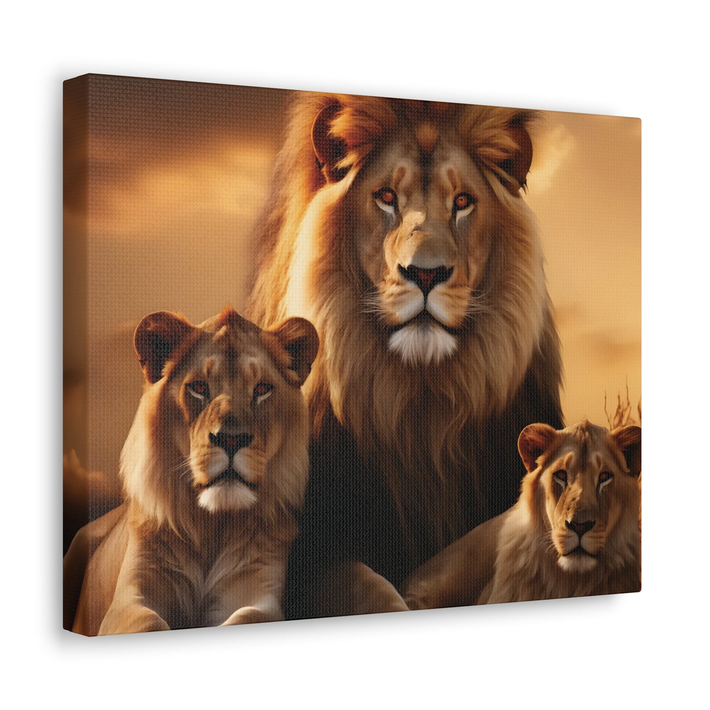 Majestic Lion Family Wall Art | Canvas Print | Wildlife Decor