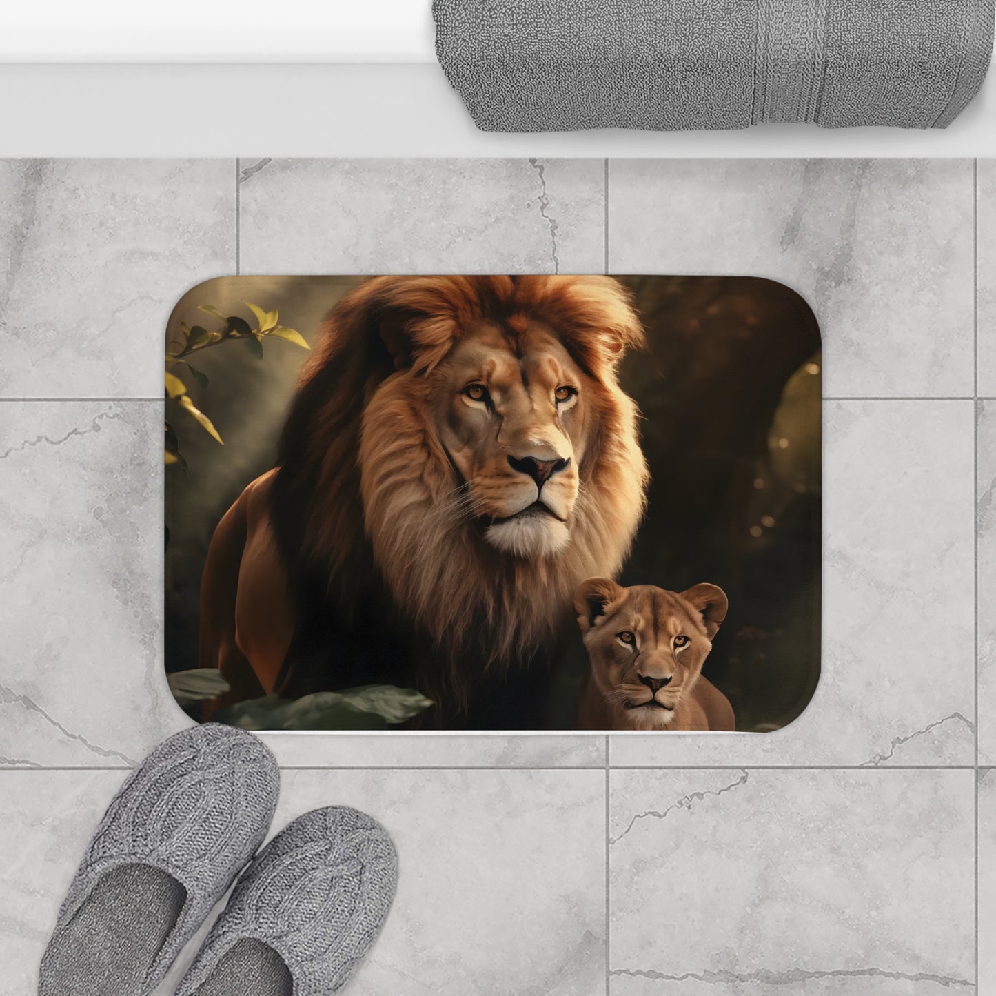Lion and Cub Bath Mat