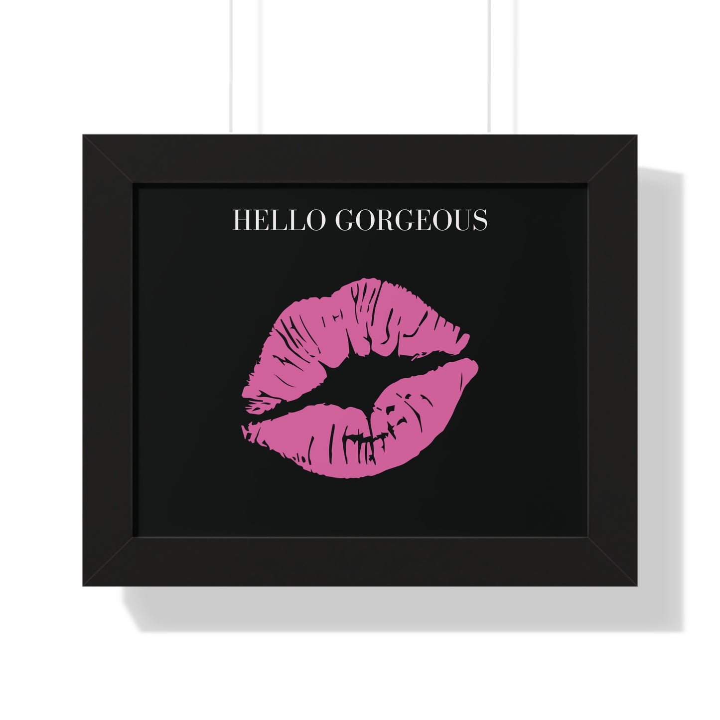 Hello Gorgeous Kiss Wall Art  Framed Horizontal Poster