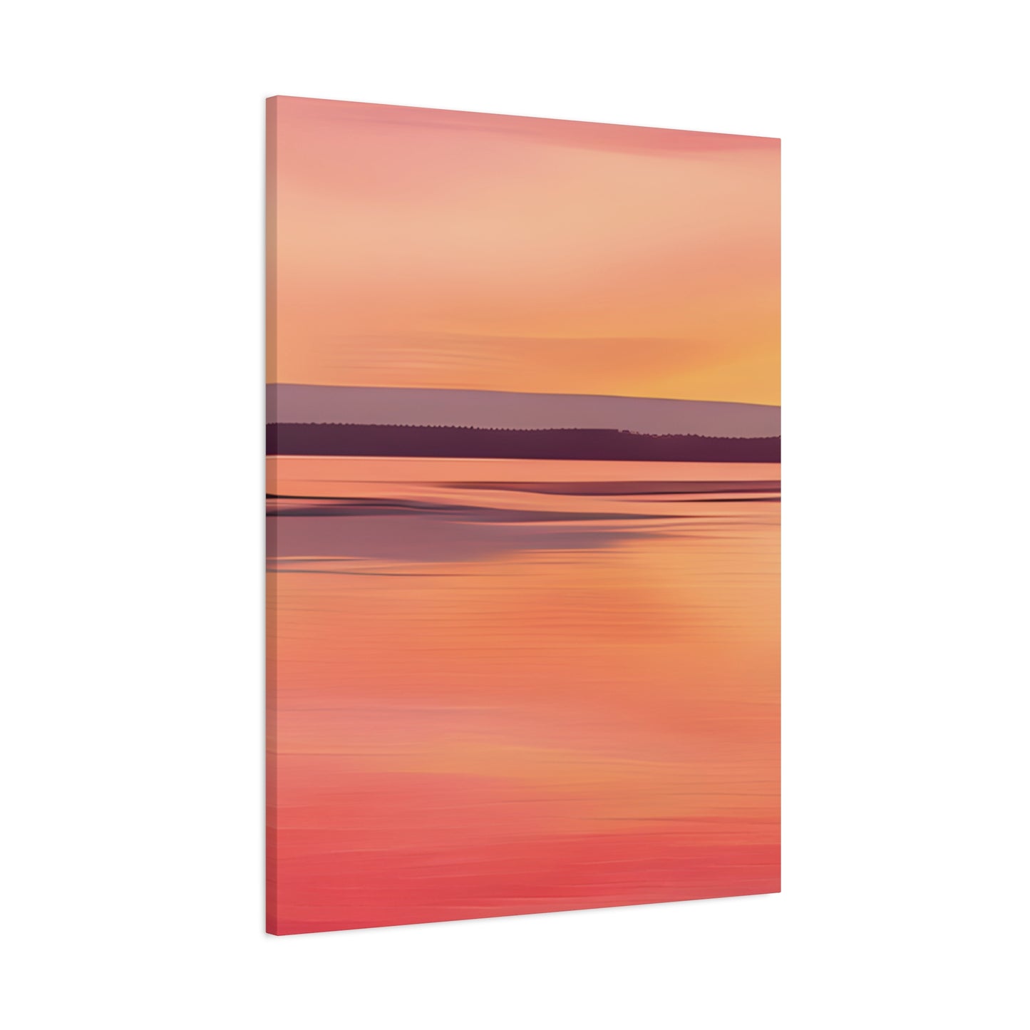 Serene Sunset Canvas Print | Abstract Landscape Wall Art | Pink and Orange DecorMatte Canvas, Stretched, 1.25"