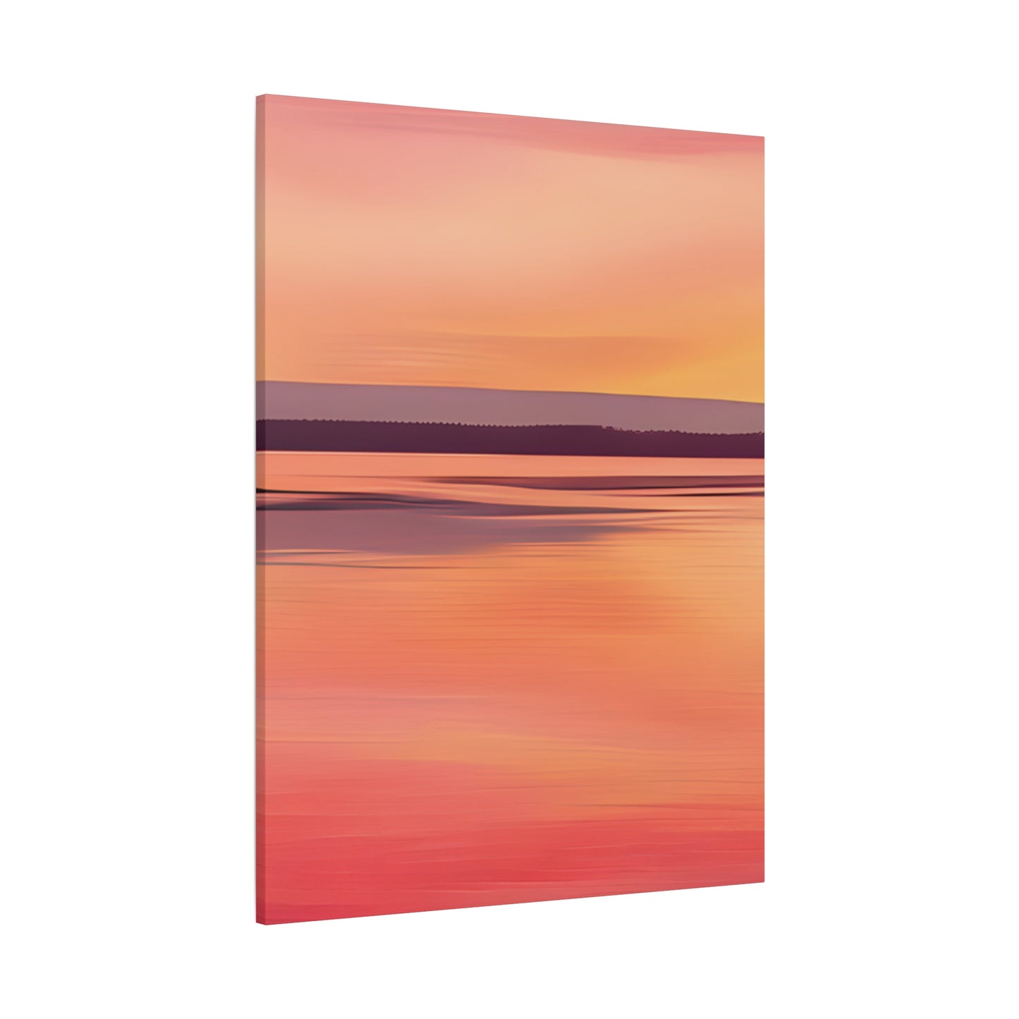 Serene Sunset Canvas Print | Abstract Landscape Wall Art | Pink and Orange DecorMatte Canvas, Stretched, 1.25"